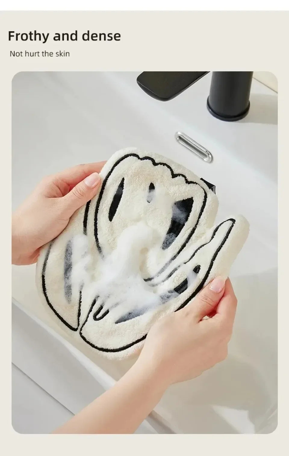 Hanging Hand Towel Home Coral Fleece Hands Towel Kitchen Hanging Washcloth Double-layer Thickened Speed Absorbent Handkerchief