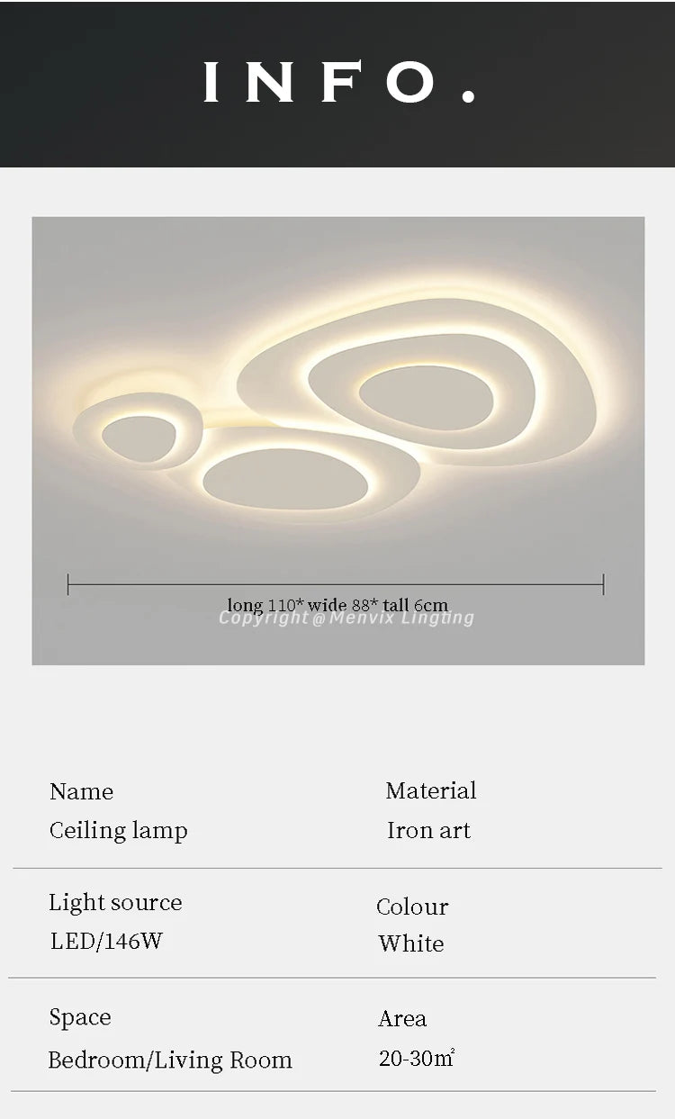 Living Room Ceiling lamp For Bedroom Dining Indoor Lighting Fixtures Milk White Wind Luminaria Home decor led light fixture lamp