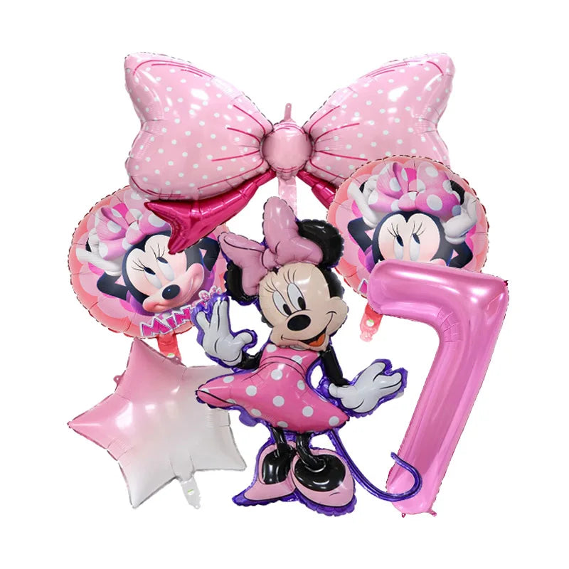 Disney Minnie Mouse Theme Birthday Party Shower Paper Disposable Tableware for girl favor DIY balloon Paper Cup Cake Plate Decor