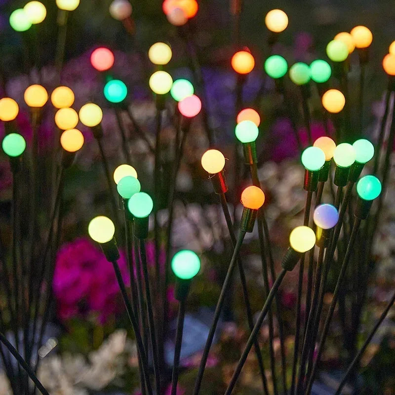 6/8/10 LEDs Outdoor Summer Garden Solar Firefly Lanw Lamp Courtyard Corridor Holiday Atmosphere Decor Landscape Ground Lights