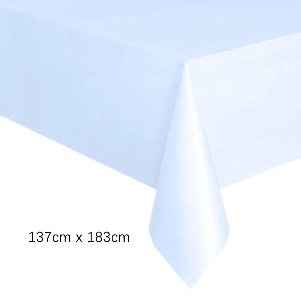 Macaron Color Disposable Tablecloths Solid Color Plastic Party Disposable Cover Baby Shower Wedding Birthday Party Decoration