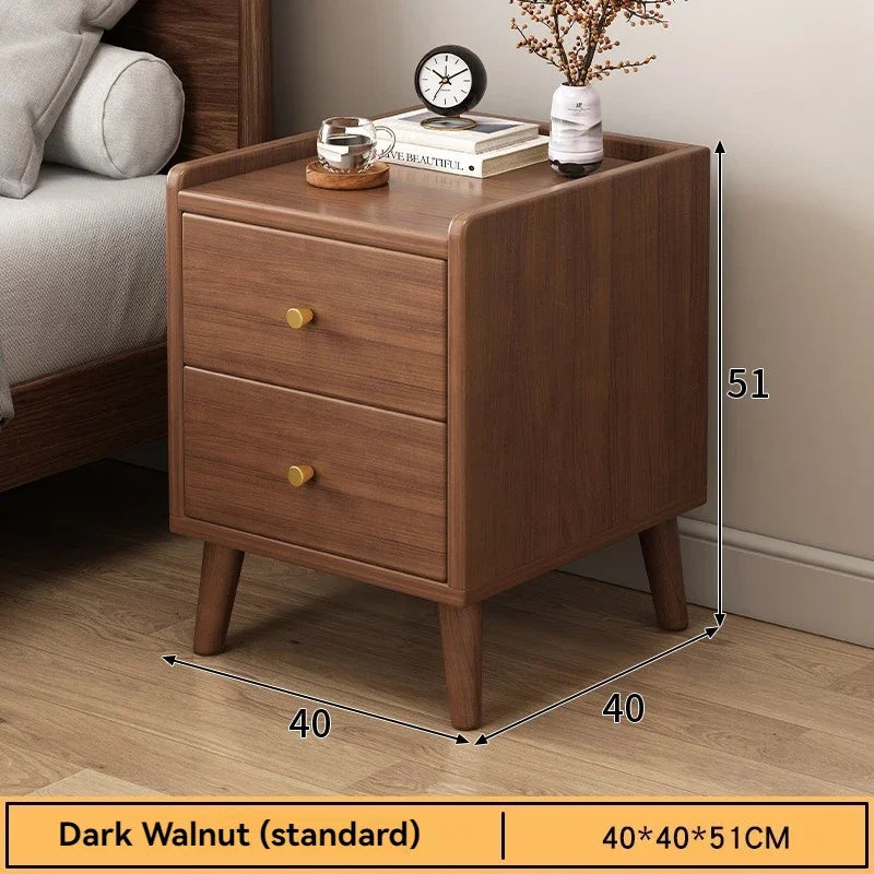 Bedside cabinet, household small bedroom storage, narrow cabinet, mini storage shelf, solid wood color, multi-purpose storage