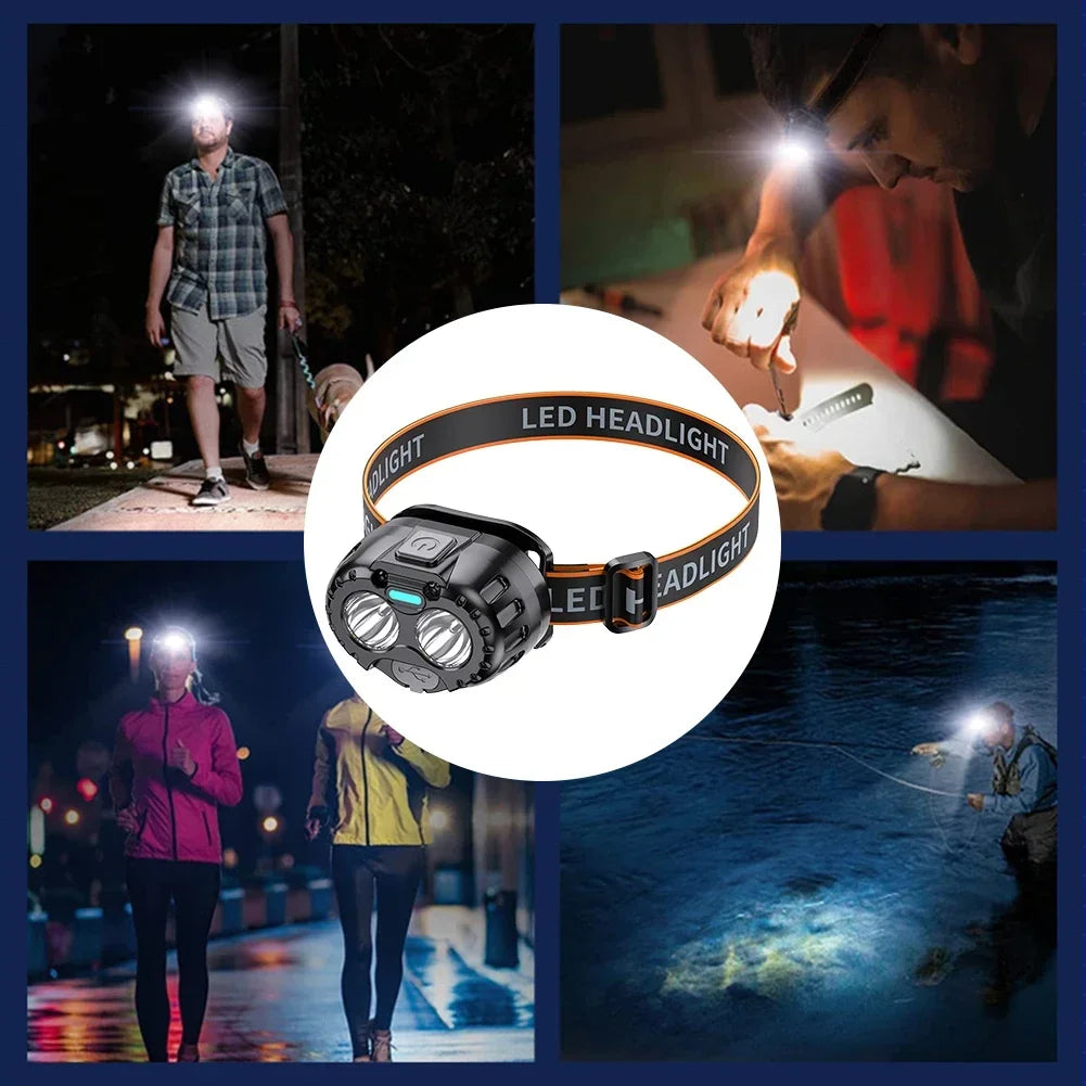 Powerful LED Headlamp IPX4 Waterproof Emergency Head Flashlight 250LM XPE LED Headlamp 500mAh for Outdoor Fishing Camping Hiking