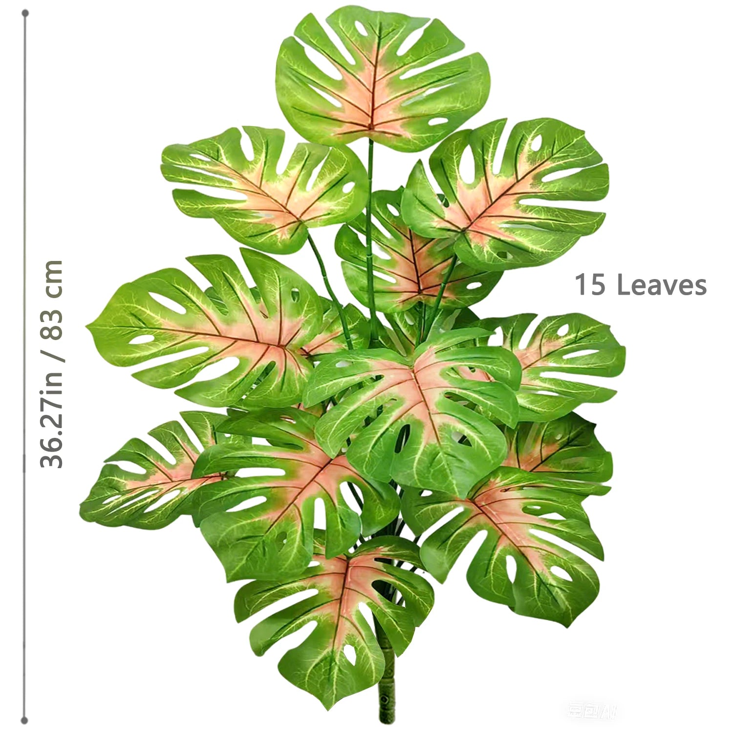 40-103cm /40.5in Artificial Monstera Plants Fake Palm Tree Plastic Turtle Leaves Green Tall Plants For Home Garden Room Decor