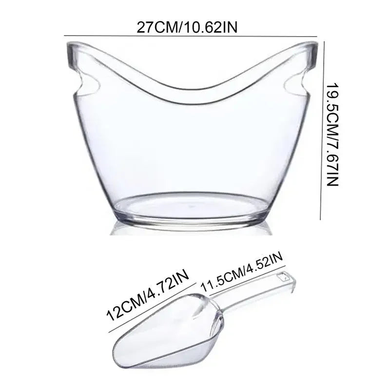 Transparent Ice Bucket Beverage Bucket Cooling Large Ice Bucket Used for Wine Champagne Bar Home Party Supplies