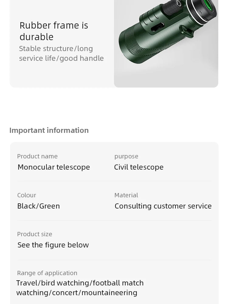 Portable Zoom HD 5000M Telescope Folding Long Distance Mini Powerful Telescope