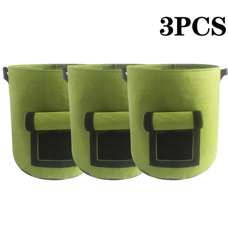 5/10Gallon Felt Plant Grow Bags Nonwoven Fabric Garden Potato Pot Greenhouse Vegetable Growing Bags Moisturizing Vertical Tools