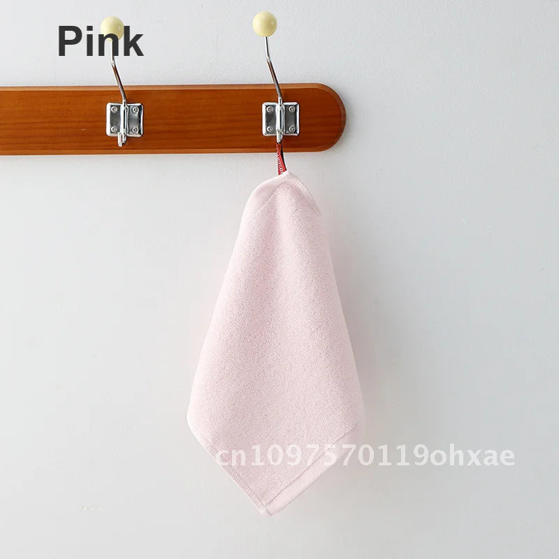 Square Cotton Hangable Solid Color Square Square for Adults and Children Fully Absorbent Hand Wipe Face Small Towel