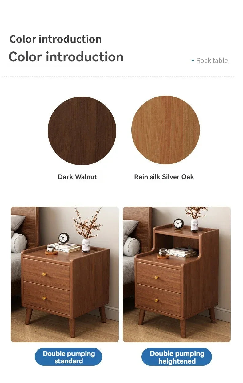 Bedside cabinet, household small bedroom storage, narrow cabinet, mini storage shelf, solid wood color, multi-purpose storage