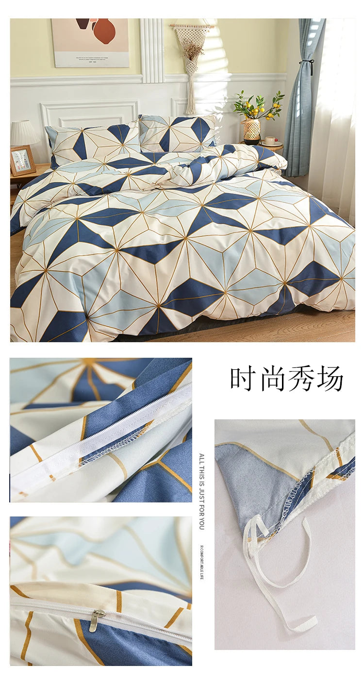 Black and White Bedding Set for Double Bed sabanas cama matrimonial Queen/King Comforter Sets Single Duvet Cover with Pillowcase