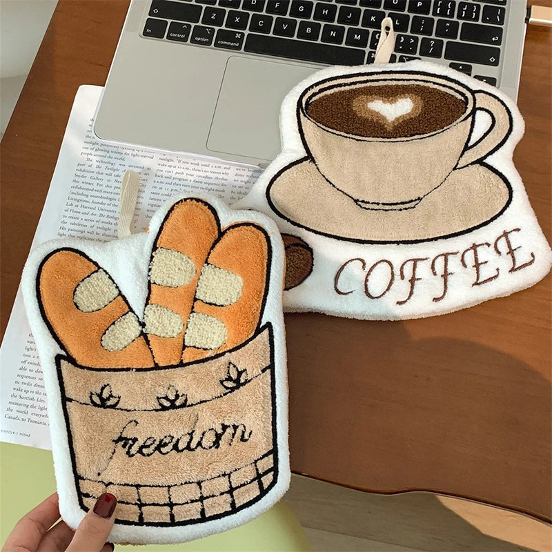 Hand Towel Absorbent Kitchen Towel Hand Cloth Bathroom Hand Cloth Cartoon Hand Towels Convenient Hanging Towel for Hand 핸드타올