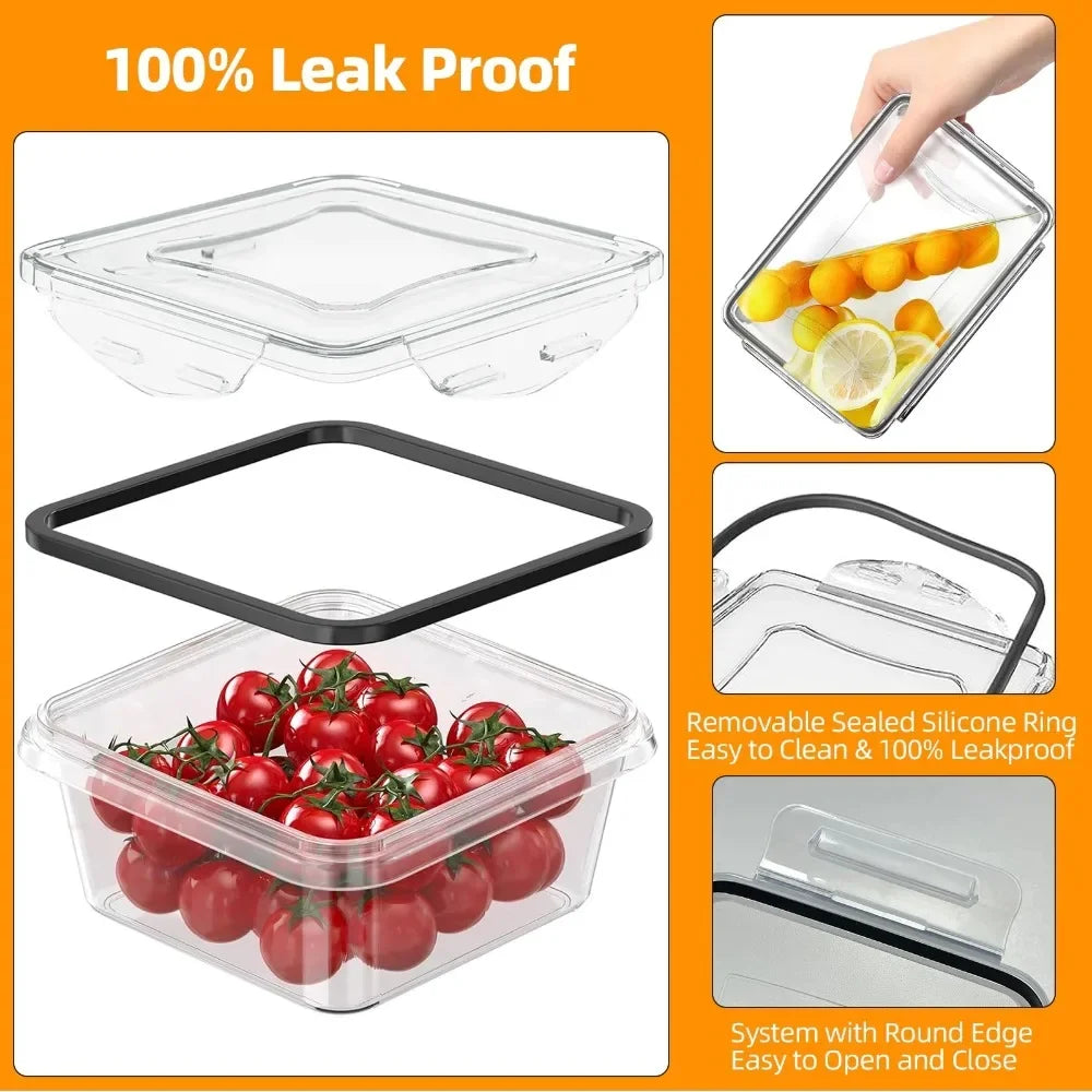 50 Food Storage Containers with Lids, Meal Prep Plastic Containers Pantry and Kitchen Organization (24 Containers + 24 Lids)