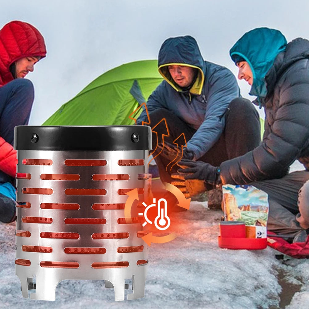 Mini Gas Heater Stove Stainless Steel Camping Mini Heater Warming Stove Cover Tent Heating Cover for Outdoor Camping