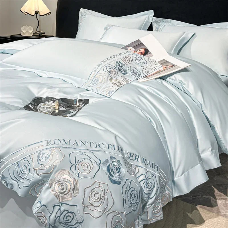 Svetanya Lyocell Cotton Bed Linens Bedding Set Sheet Pillowcase Blanket Cover Ru Queen King Size