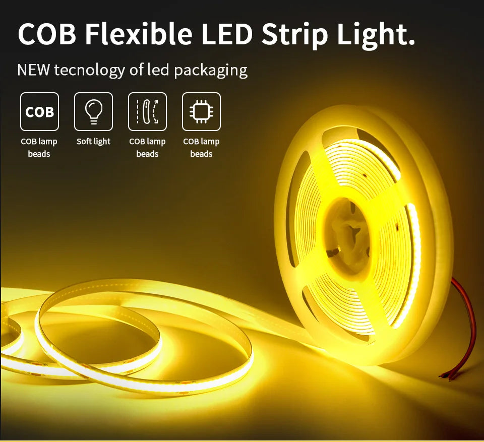 Linear Dimmable 24V 12V COB LED Strip Lights