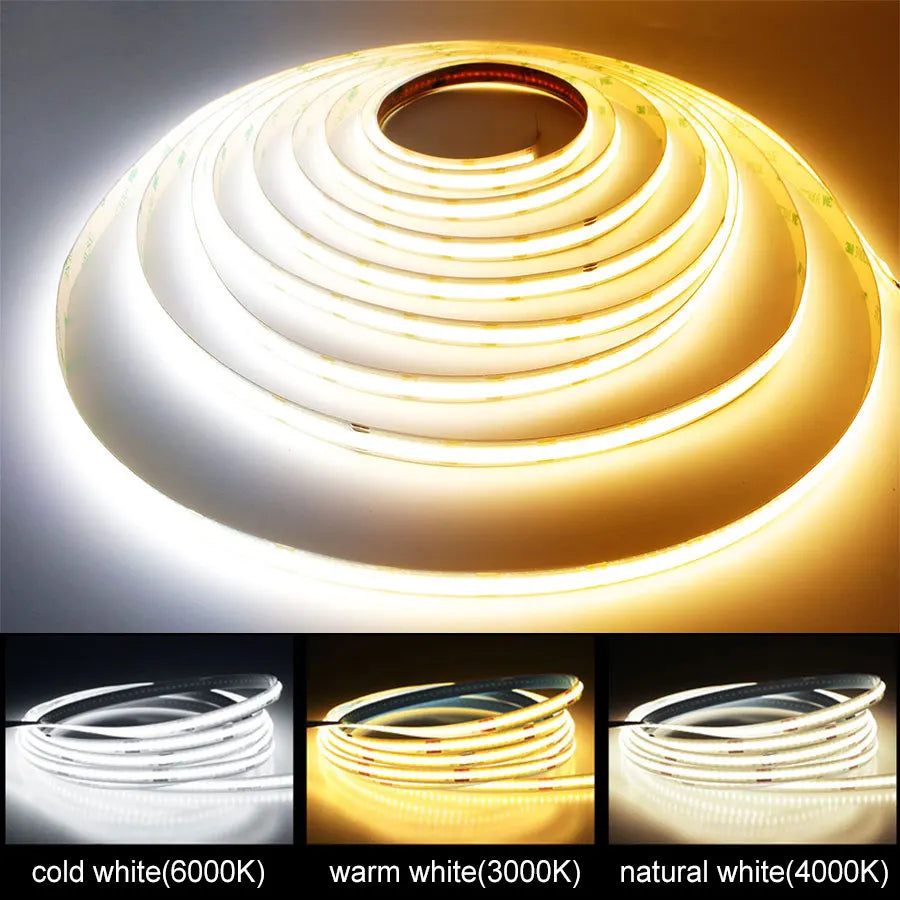 Linear Dimmable 24V 12V COB LED Strip Lights