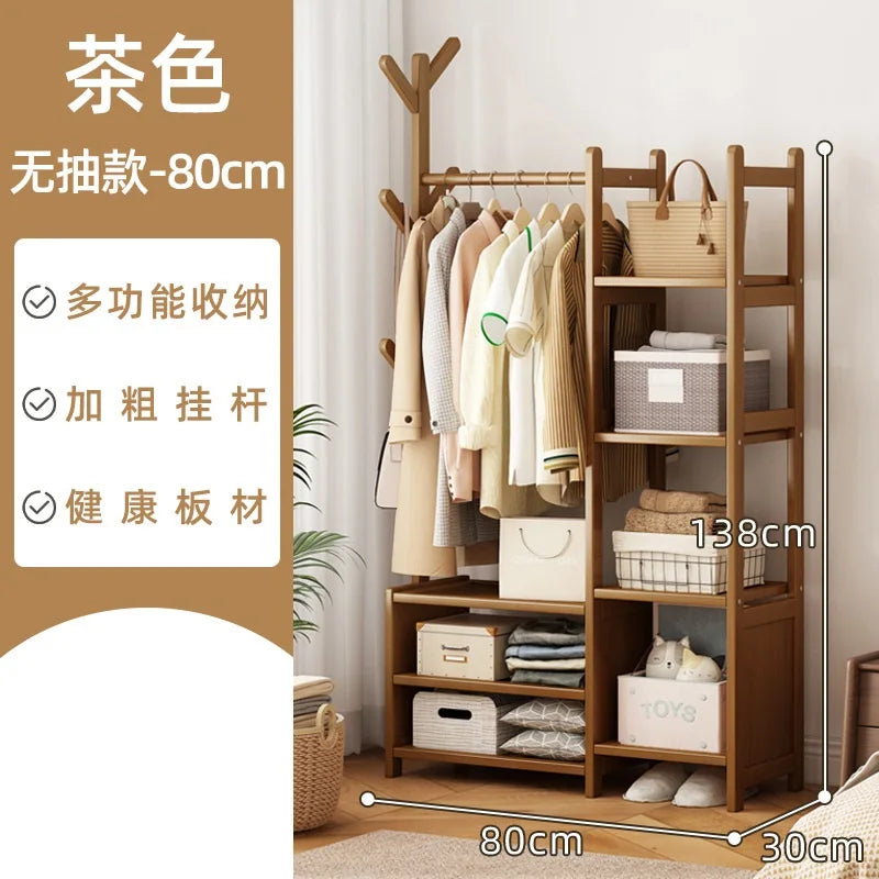 Coat rack floor bedroom hanger household multifunctional storage rack room simple modern bedroom storage cabinet