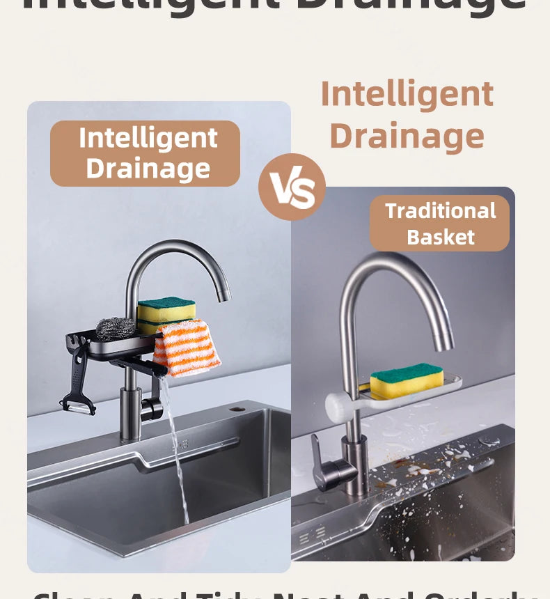 Kitchen Faucet Rack  Kitchen Accessories Sponge Storage Rack Kitchen Sink Rack Holder Dishcloth Towel Rack Filter Basket