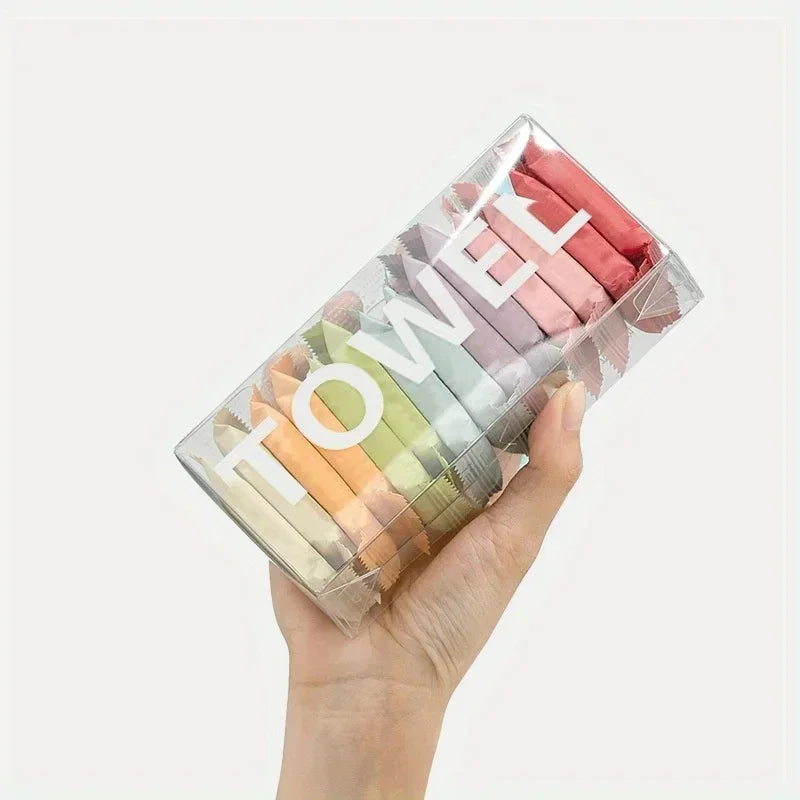 Disposable Washcloth Set 7 14pcs Portable Travel Towel Compressed Face Cleansing Beauty Square Thickened Cotton Wipes Camping