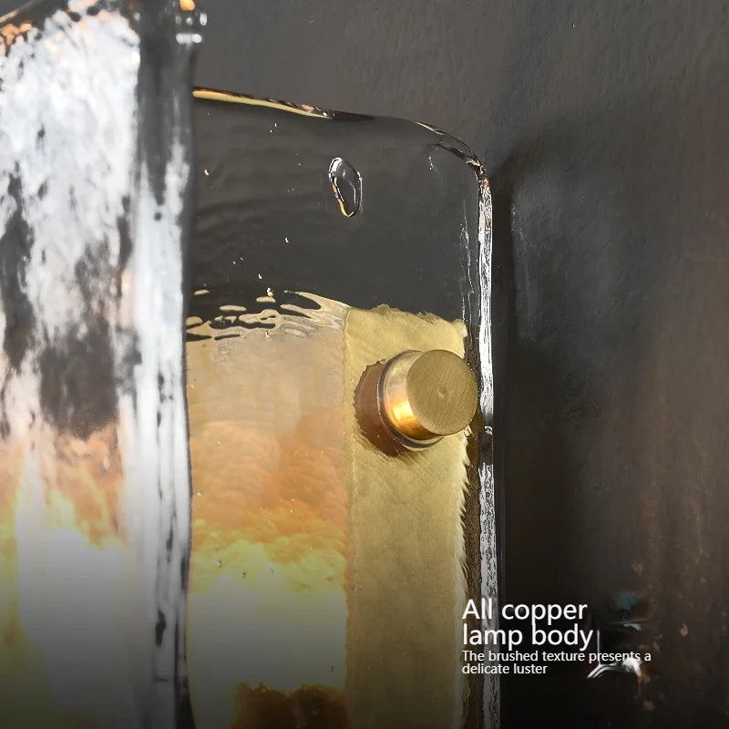 Living Room All Copper Wall Lamp Modern Luxury Tv Wall Designer Glass Pendant Lamp Minimalist Nordic Bedroom Bedside Lamp