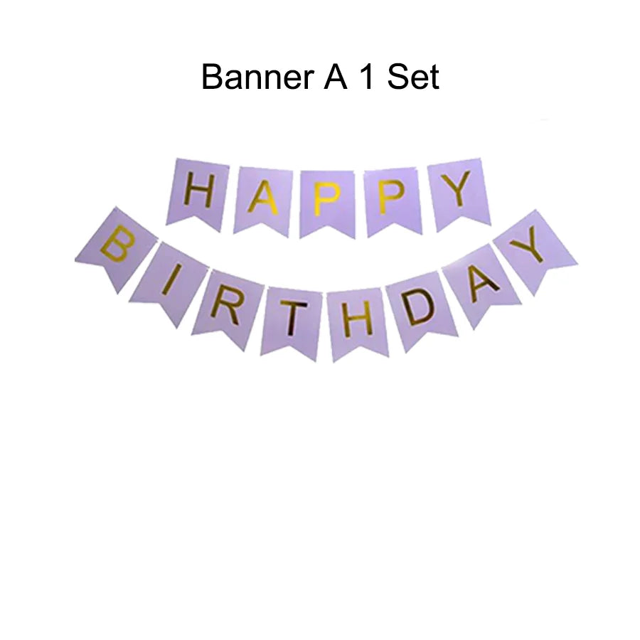 Purple Pink Birthday Party Decorations Set with Happy Birthday Banner, Tissue Paper Pompoms, Tassel Garland, and Balloon Set