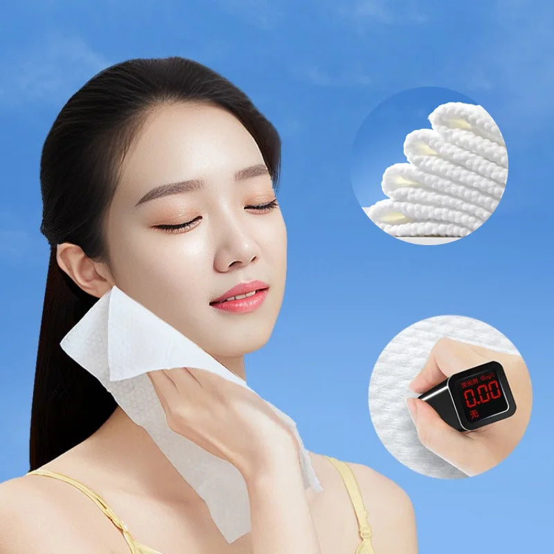 Extra Thick Cotton Disposable Face Towel Travel Cleaning Dry Wet Makeup Remover Pearl Cotton Reusable Cotton Soft Non-woven