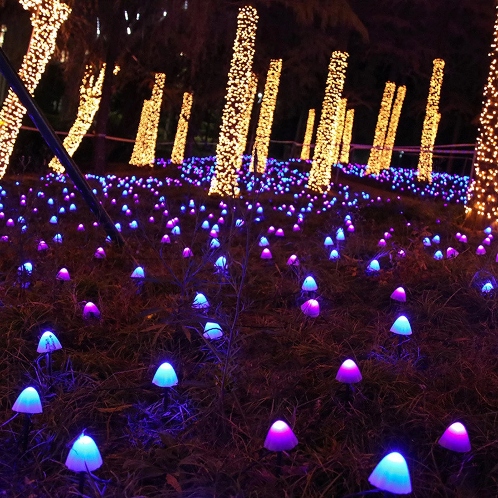 Led Solar Mushroom Lights Street Lights Outdoor Waterproof Lawn Decorative Lights Patio Garden Path Christmas Holiday Decoration