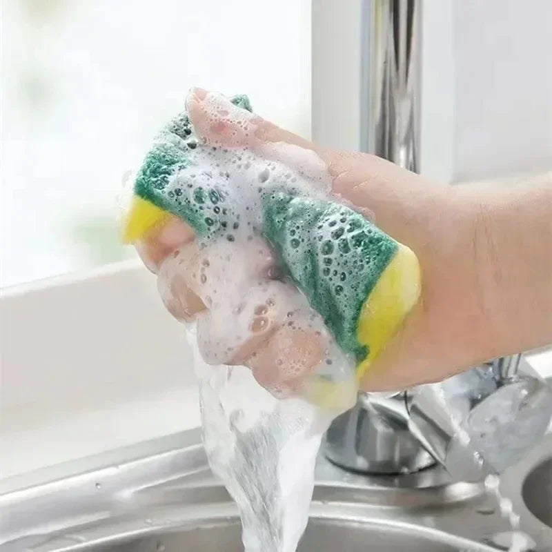 Highly absorbent double-sided sponge magic cleaning pot