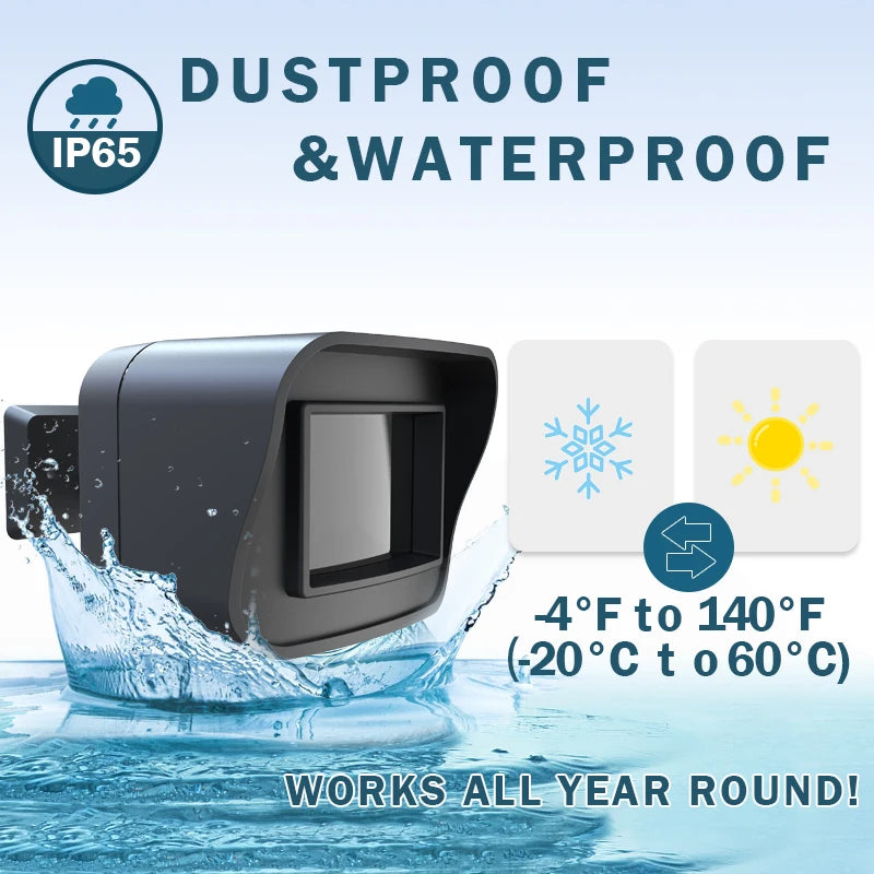 Smart Outdoor Home Security - Weather Resistant WiFi Motion Sensor&Detector - Remote APP Notifications - Compatible With Alexa