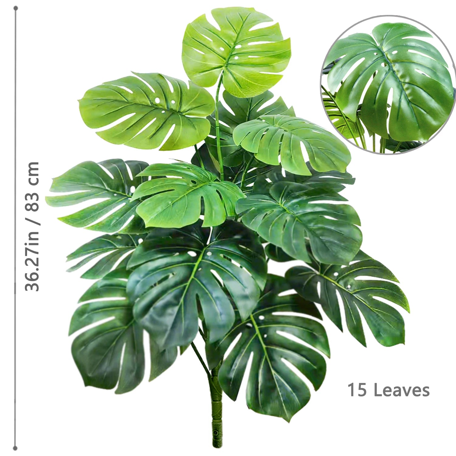40-103cm /40.5in Artificial Monstera Plants Fake Palm Tree Plastic Turtle Leaves Green Tall Plants For Home Garden Room Decor