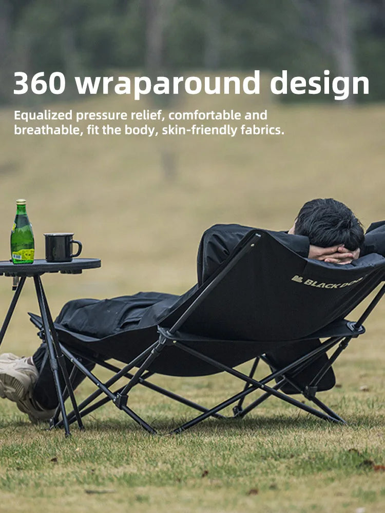 Blackdog Outdoor Folding Recliner Fishing Chair With Cotton Pillow Nap Chair Home Leisure Lazy Chair Portable Storage Camping
