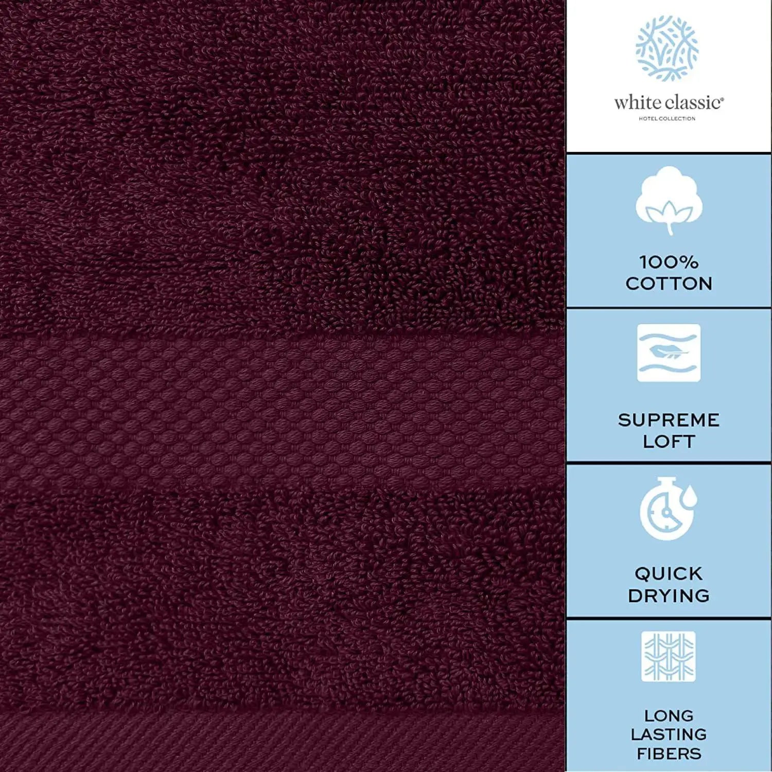 27x54 inch Bath Towels Set of 4 Wine Red Ultra Soft 700 GSM Cotton Large Quick Dry Luxury Highly Absorbent
