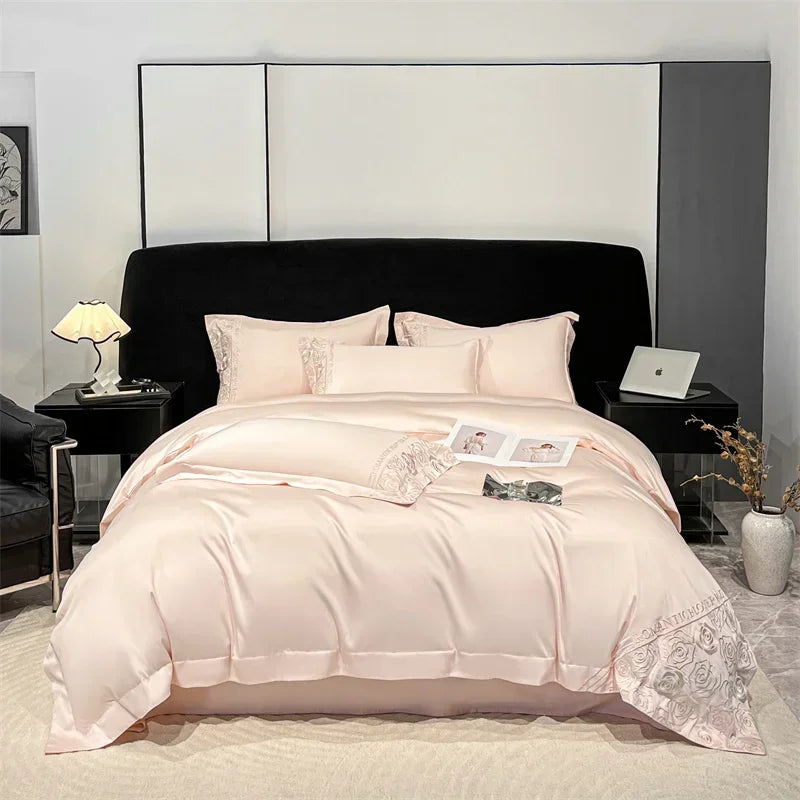 Svetanya Lyocell Cotton Bed Linens Bedding Set Sheet Pillowcase Blanket Cover Ru Queen King Size