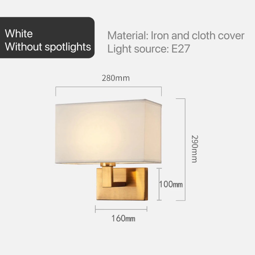 Modern Bedroom Bedside Hotel Wall Lamp Decoration Fabric Sconce Lights Reading Lighting Spotlight Simple Cotton Luminaire Indoor