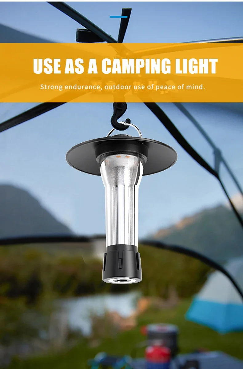Outdoor Portable Camping Lantern with Magnetic Base Hanging Lamp 5 Lighting Modes Led Flashlights Waterproof  Emergency Lamp