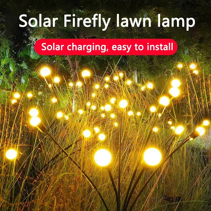 Solar Firefly Lights 6/8/10 LEDs Waterproof Garden Lamp, Firework Landscape Lighting for Christmas, Holiday Outdoor Yard Decor