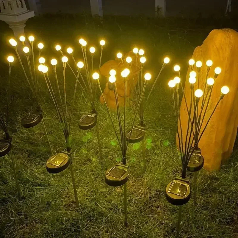6/8/10 LEDs Outdoor Summer Garden Solar Firefly Lanw Lamp Courtyard Corridor Holiday Atmosphere Decor Landscape Ground Lights