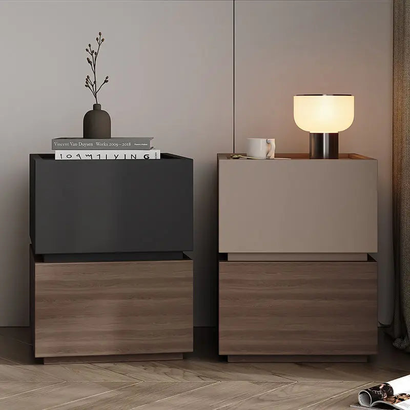 Wood Bedside Table Storage Modern Household Drawer Storage Light Luxury Bedroom Solid Wood Bedside Cabinet Locker Furniture