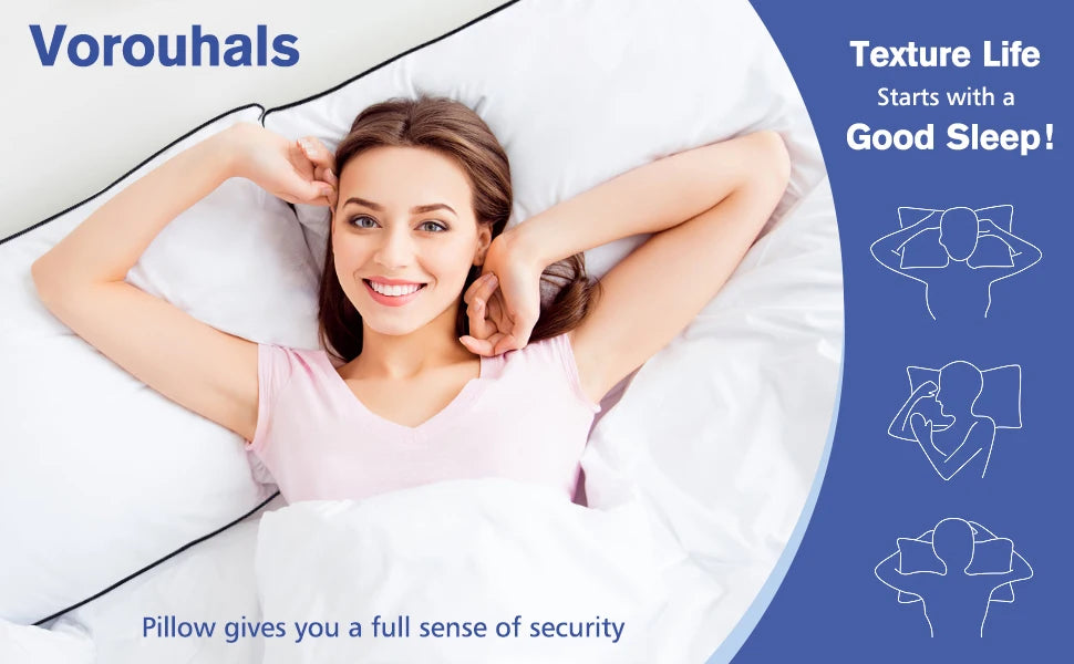 Cooling Bed Pillows, Luxury 3D Microfiber, Breathable Cover for Side, Back & Stomach Sleepers, Reduces Neck Pain, Pack of 4