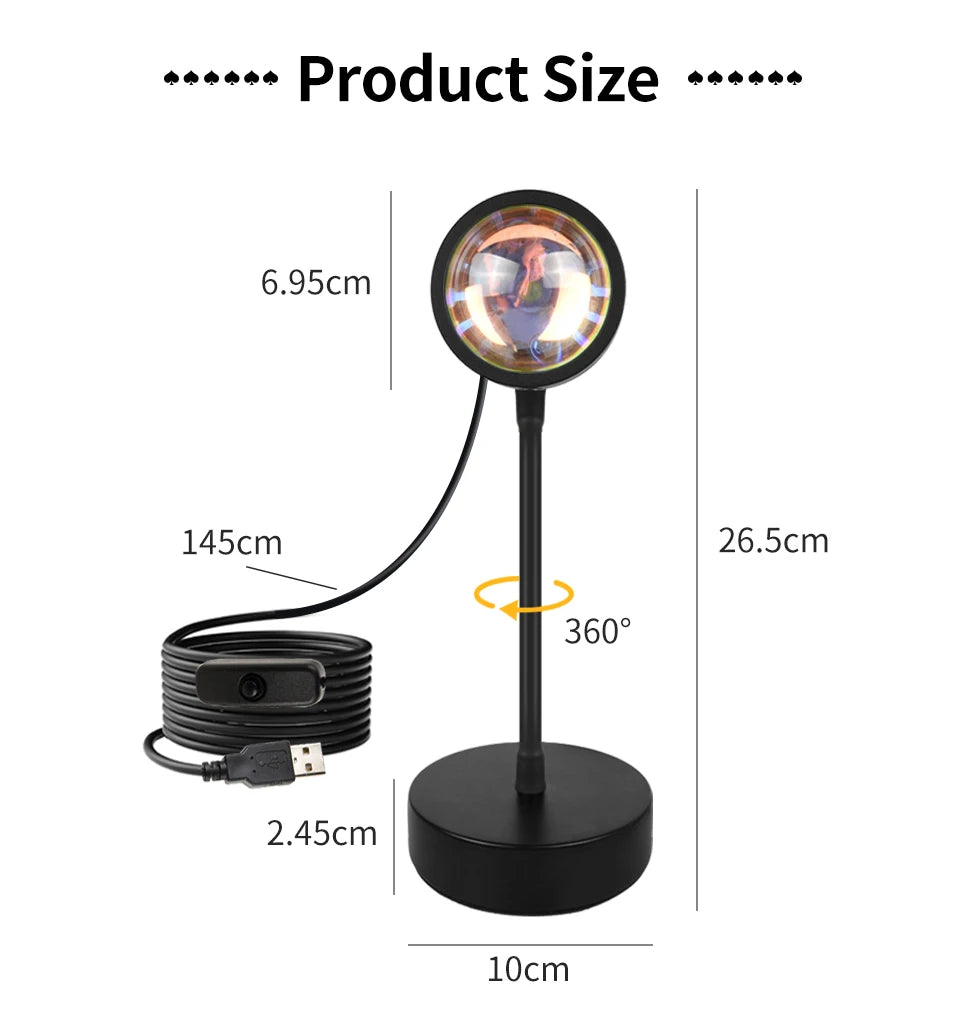 Smart Sunset Lamp Tuya LED Night Ligh USB RGB Smart Life APP Remote Projection For Room Decoration Photography Festival Birth