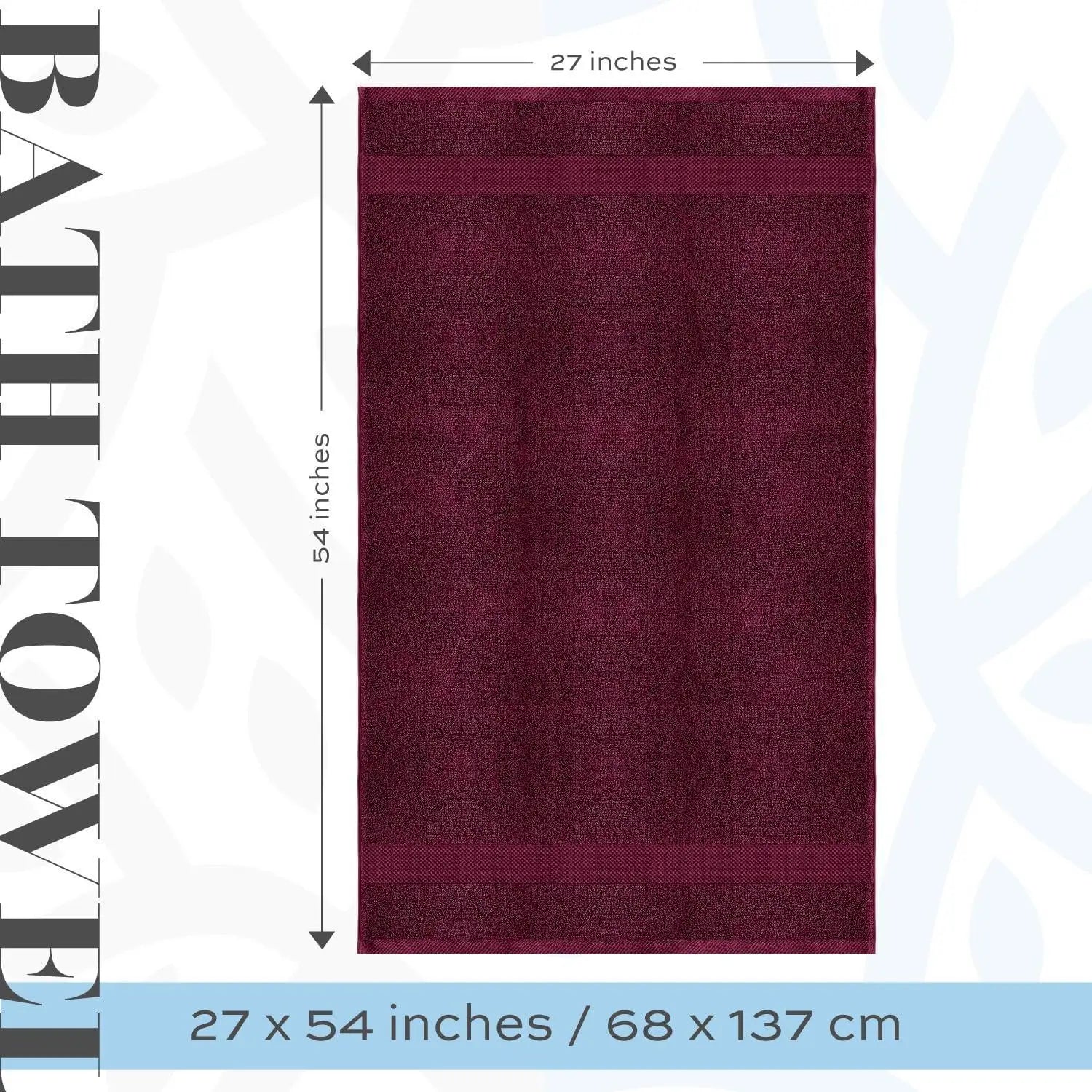 27x54 inch Bath Towels Set of 4 Wine Red Ultra Soft 700 GSM Cotton Large Quick Dry Luxury Highly Absorbent