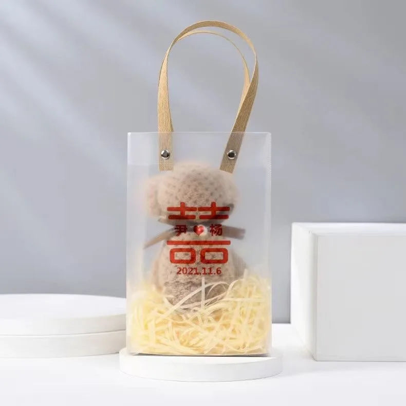 5pcs Little Bear Towels Wedding Companion Gifts Happy Gifts Happy Shop Small Square Towels Coral Velvet Towels