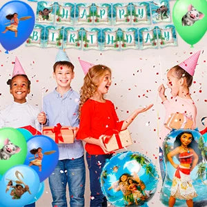 Moana Birthday Party Supplies,85pcs Decorations and Tableware Set-Moana Plates and Napkins Cups Table Cloth Banner Backdrop etc
