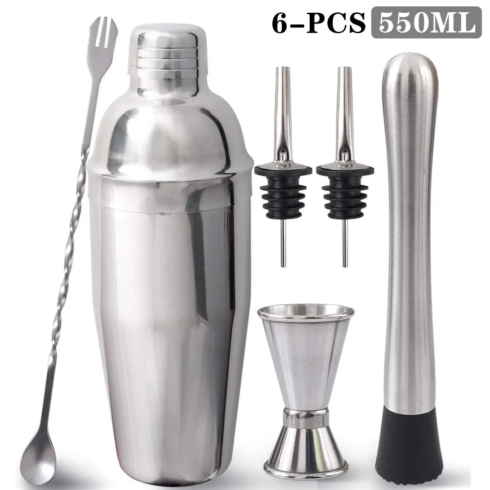 2-25 Pcs/Set Cocktail Shaker Set Mixer Bartender Kit, for Home Bar Party Jigger Tools Drink Martini Boston Cocktail Mixer Shaker