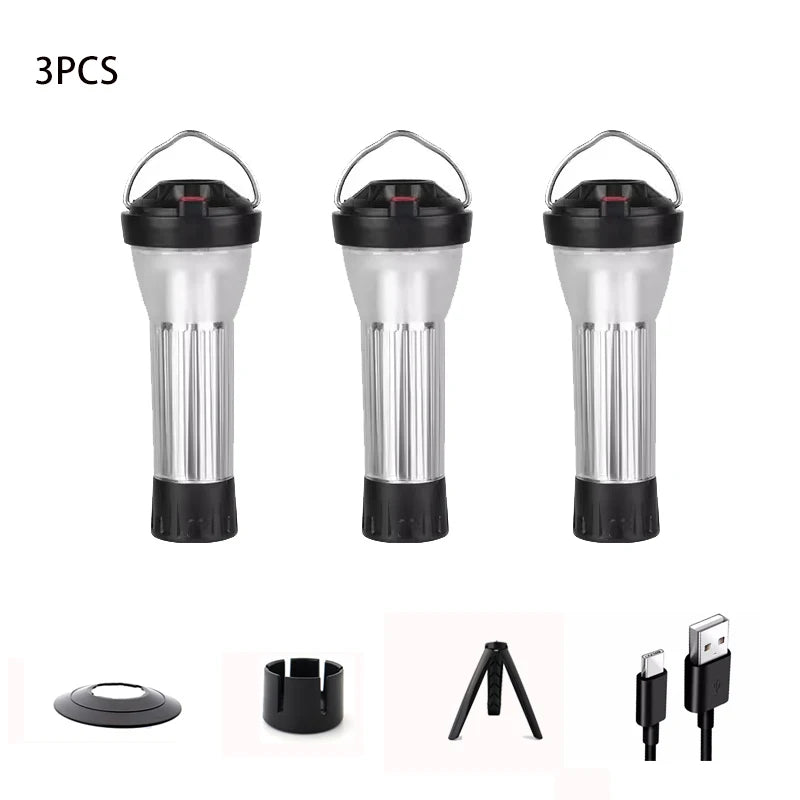 Outdoor Portable Camping Lantern with Magnetic Base Hanging Lamp 5 Lighting Modes Led Flashlights Waterproof  Emergency Lamp
