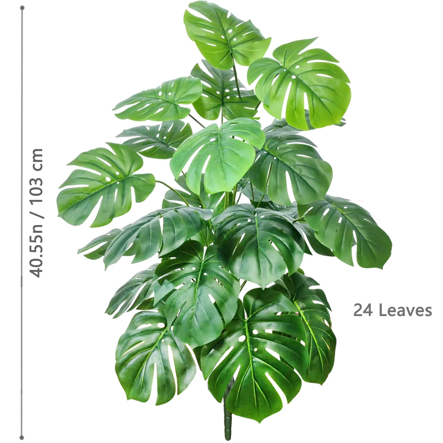 40-103cm /40.5in Artificial Monstera Plants Fake Palm Tree Plastic Turtle Leaves Green Tall Plants For Home Garden Room Decor