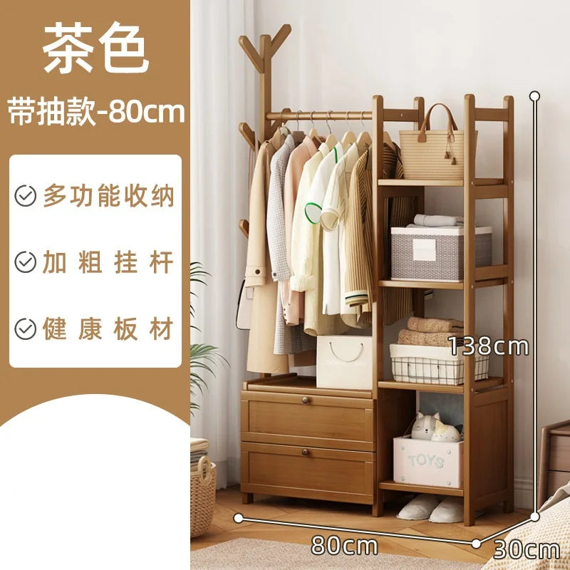 Coat rack floor bedroom hanger household multifunctional storage rack room simple modern bedroom storage cabinet