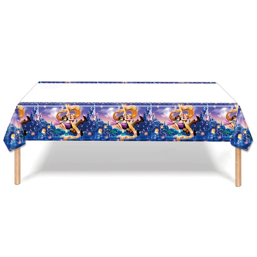 Disney Tangled Rapunzel Princess Party Decorations Disposable Paper Cup Plate Banner Balloons for Girls Birthday Party Supplies