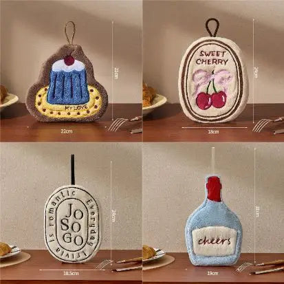 Hand Towel Absorbent Kitchen Towel Hand Cloth Bathroom Hand Cloth Cartoon Hand Towels Convenient Hanging Towel for Hand 핸드타올