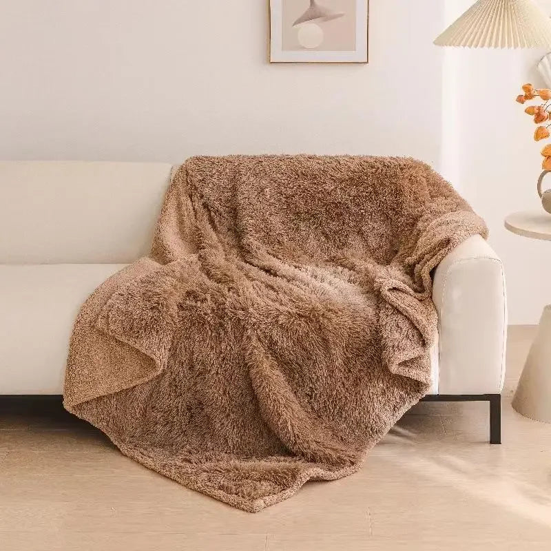 2025 New Luxury Rectangle Napping Blanket Waterproof Blankets for Couple, Throw Shaggy Warm Blankets Lovers Microfibre-Blanket